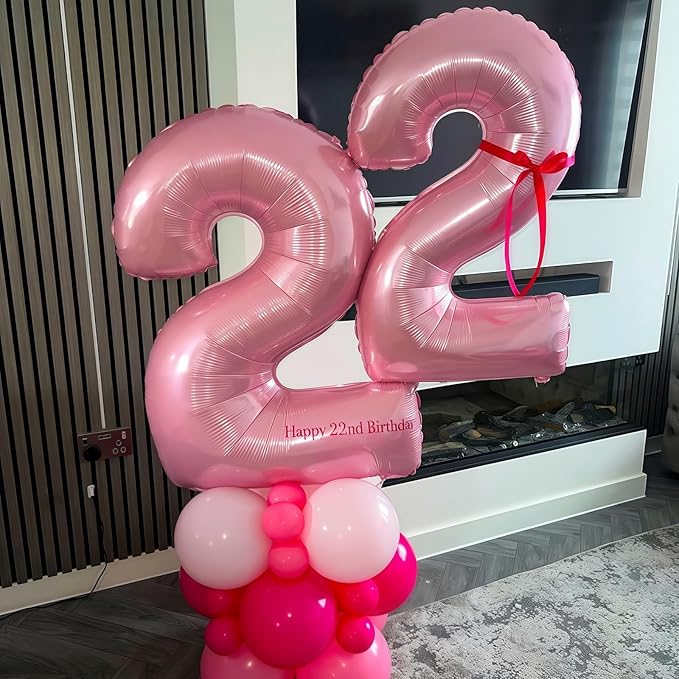 Pastel Pink 5 Balloon, Light Pink 5 Balloons Number,40 Inch Helium Foil Mylar Number 5 Balloon for Birthday Party