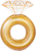 HeySplash Pool Floats, Inflatable Diamond Ring Pool Float, Large Engagement Ring Floatie for Bachelorette Party, Swim Tube River Lake Wedding Bride Stagette Decor Fun Toy Raft for Adults,Yellow