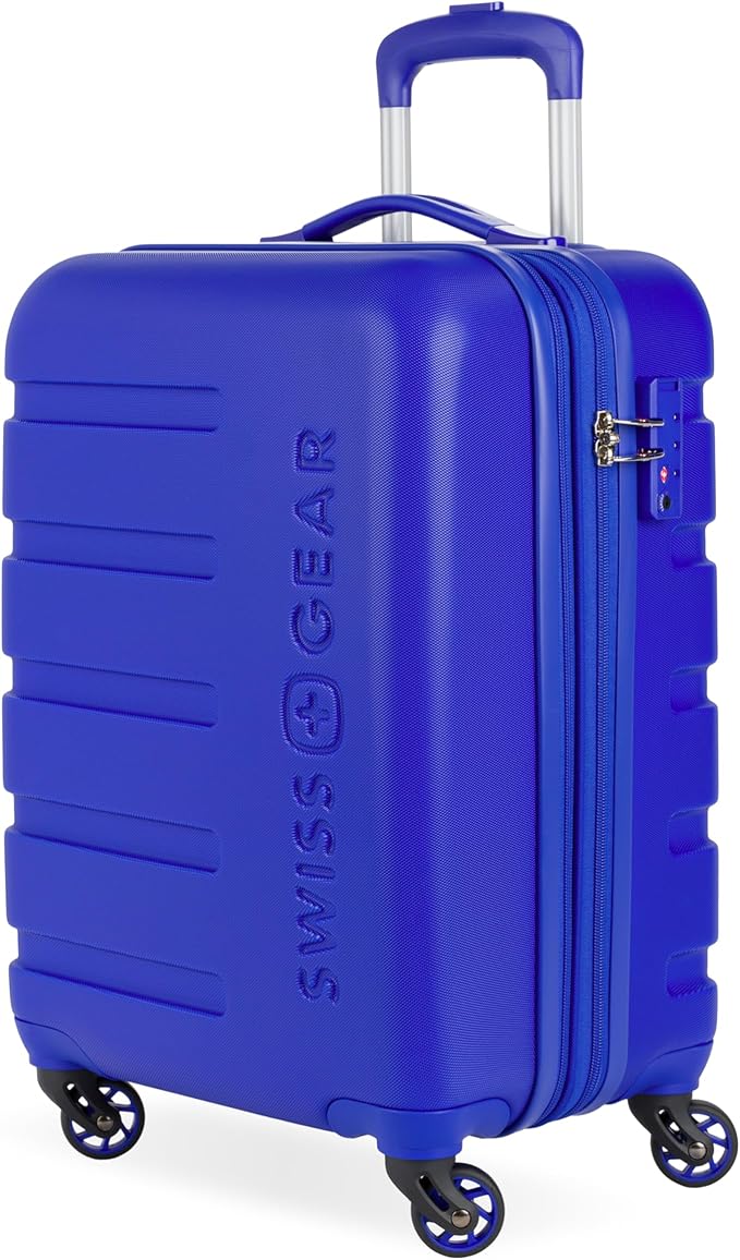 SwissGear 7366 Signature Hardside Expandable Luggage with Spinner Wheels, TSA Lock, Cup-Holder, Cobalt, Carry-On 19-Inch