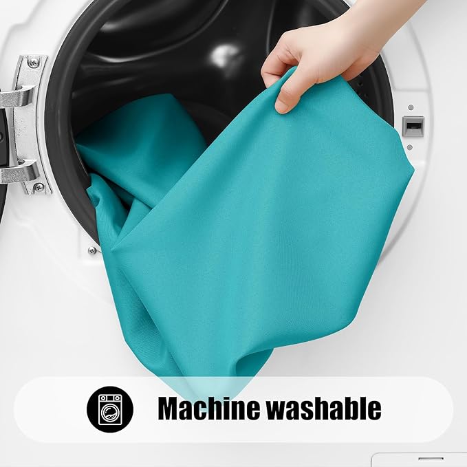Smiry 2 Pack Rectangle Picnic Table Cloth, Waterproof Elastic Fitted Tablecloths, Washable Polyester Rectangular Patio Table Cover for Camping, Indoor and Outdoor (Turquoise, 30"x72")