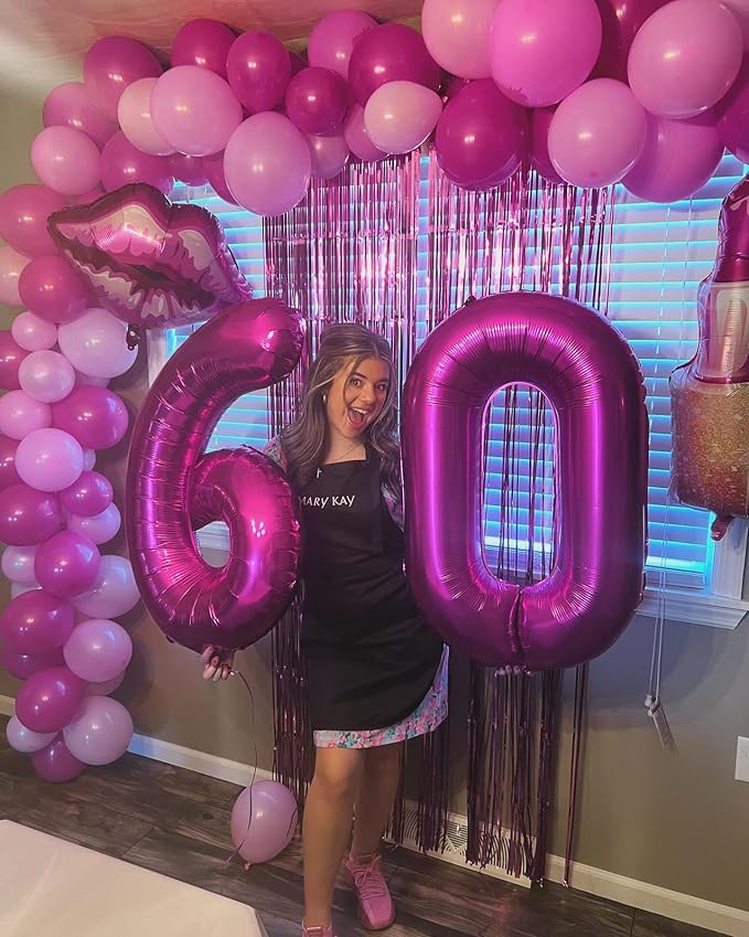 Rosy Purple Number 9 Balloon 40 Inch, 9 Balloon Number, 9th Birthday Decorations, Rosy Purple Party Supplies for Boys Girls