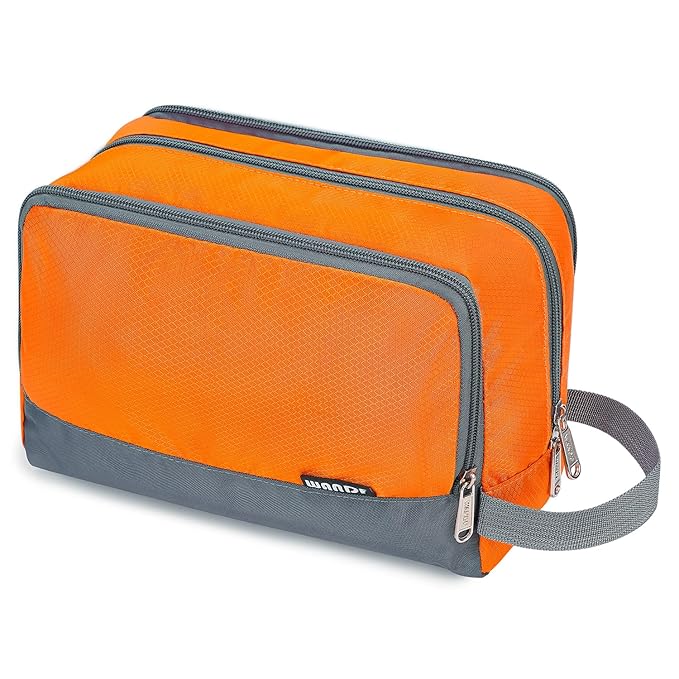 Toiletry Bag for Men/Women Hanging Dopp Kit Water Resistant Shaving Bag Small Toiletry Bag for Traveling (Orange)