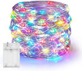 Dazzle Bright Fairy Lights Battery Operated, 20 FT 60 LED Silver Wire Waterproof Battery Operated String Lights, Christmas Decorations for Indoor Outdoor Bedroom Yard Decor, Multi-Colored
