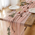 Keketoarrange 6pcs Pink Table Runner Cheese Cloth Rustic Gauze Cheesecloth Table Runner 120 Inch 10 FT for Wedding Baby Bridal Shower Sheer Boho Spring Easter Home Tea Party Decorations