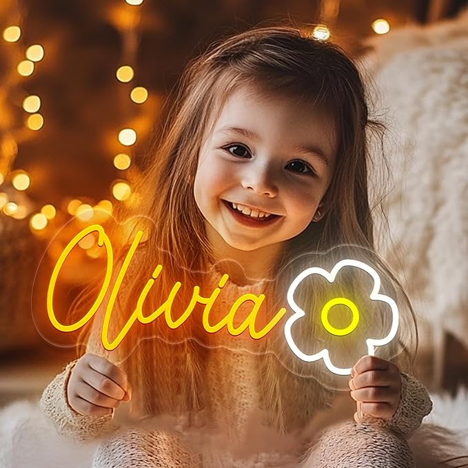 Custom Neon Signs, Personalized Large Led Neon Lights Sign,Neon Sign Customizable for Wall Decor Wedding Birthday Party Bedroom Bar Shop Name Logo Lights (Optional 18" to 60")