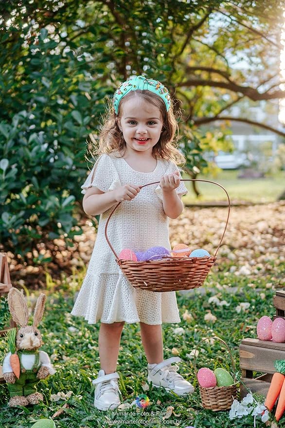 Easter Headband Spring Accessories for Women Easter Egg Bunny Knotted Headband Colorful Crystal Top Knot Headbands Spring Hair Accessories Gifts (EASTER-Blue)