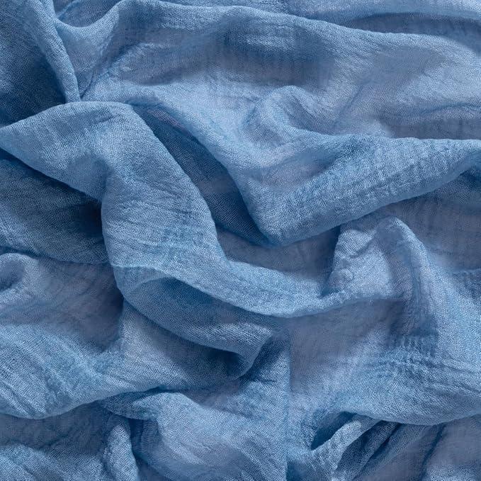 Socomi 3pcs Dusty Blue Easter Spring Gauze Cheesecloth Table Runner 120 Inch Rustic Boho Cheese Cloth Runner for Wedding Party Baby Bridal Shower Centerpiece Decoration Holiday Home Decorations