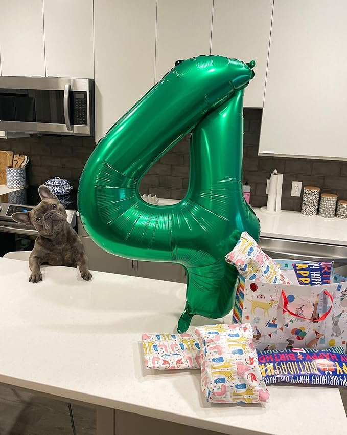 Green Number 7 Balloon 40 Inch, 7 Balloon Number, 7th Birthday Decorations, Green Party Supplies for Boys Girls