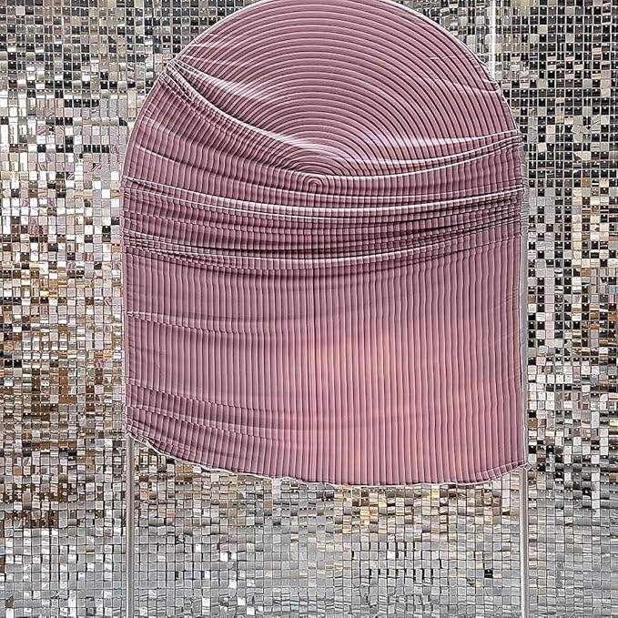 Pink Ripples Pattern Arch Backdrop Cover for Birthday Party Wedding Baby Shower Decorations Chiara Backdrops Arched Wall Frame Stands Covers Props GP-456 3ft * 6.5ft