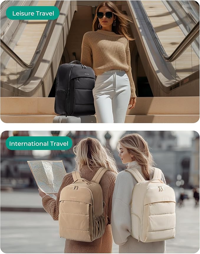 BAGSMART 30L Travel Backpack for Women, Carry on Backpack for Airplanes, Gym Backpack with Shoe Compartment, Lightweight Travel Bag Fits 15.6 Inch, Water-Resistant, Grey