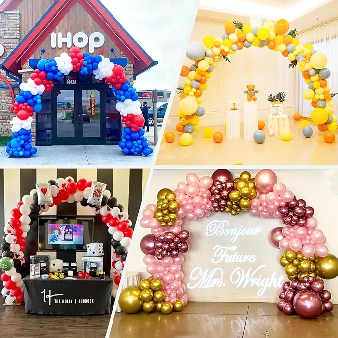 TEKXYZ Balloon Arch Stand Kit, 10FT Wide & 7.5FT High Adjustable Balloon Arch Frame, Ideal For Party Decorations, Not Include Balloons