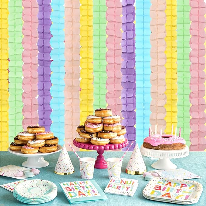 Pastel Rainbow Party-Decorations Streamers Garland - 12pcs 4-Leaf Clover Paper Streamer Baby Shower Wedding Banners Boy Girl kids Birthday Birthday Supplies Decor Ouruola