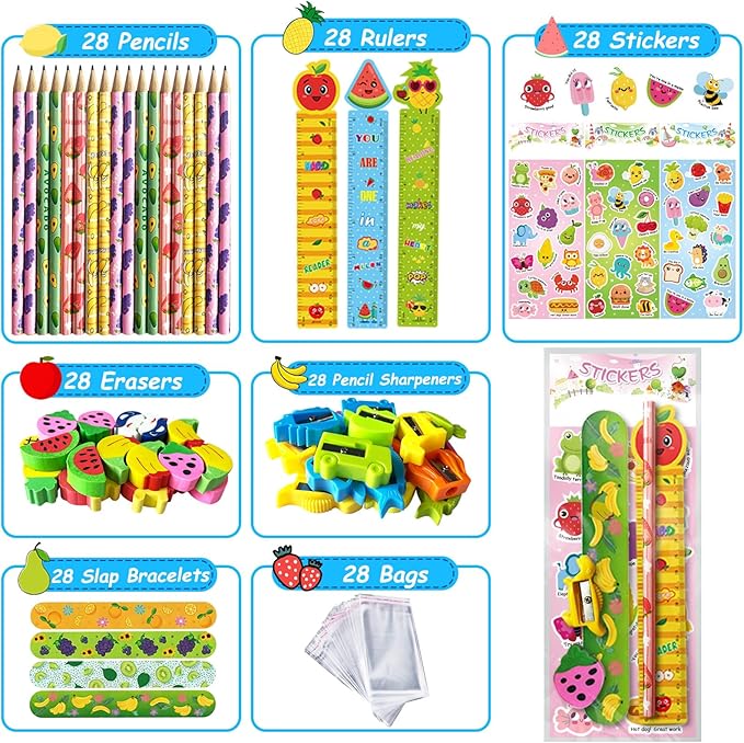 Goodie Bags for Birthday Party, 28 Pack Stationery Return Gifts for Birthday Party – Easter Classroom Gifts for Students Class Gift Rewards Prizes