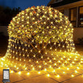 LitHome 14.8FT x 5FT Christmas Net Lights Outdoor Mesh Lights, 300 LED Warm White Net Light 8 Modes Connectable, Waterproof Giant Christmas Mesh Light Green Wire for Bushes Garden Yard Party Decor
