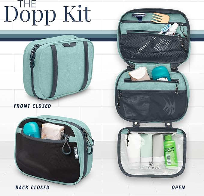 Toiletry Bag Kit Set: Hanging Travel Toiletry Bag + 311 TSA Cosmetic Liquid Bag + Ultralight Accessory Organizer Pouch