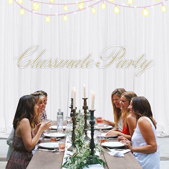 MEETSKY White Backdrop Curtain for Parties Wedding Decor- White Wedding Photography Rod Pocket Backdrop Drapes Panels Polyester Fabric Curtain for Birthday Holiday Party, 5ft x 7ft, 2 Panels