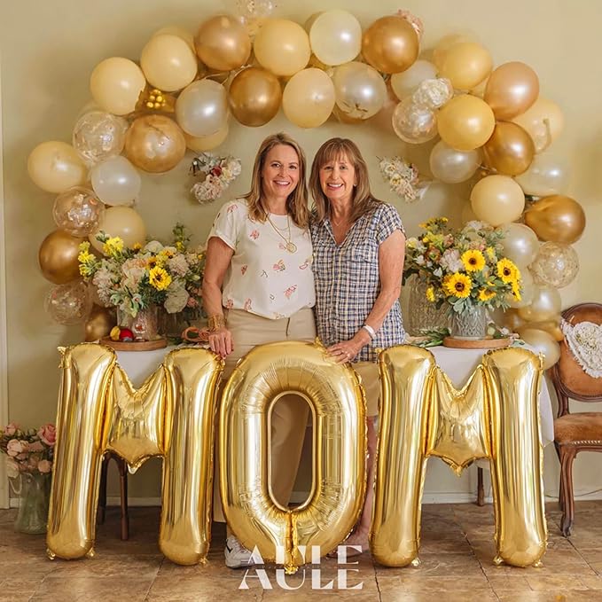 AULE 40 Inch Big Letter Balloon Gold G Large Foil Helium Alphabet Balloons A-Z for Birthday Anniversary Graduation New Year Party Decoration Supplies