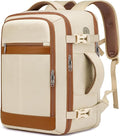 Travel Backpack for Women Airline Approved Carry On Backpack with Shoe Pouch,TSA 15.6inch Laptop Mochila Flight Approved Personal Item Bag for Weekender Overnight Bags Bookbag Travel Essentials,Beige