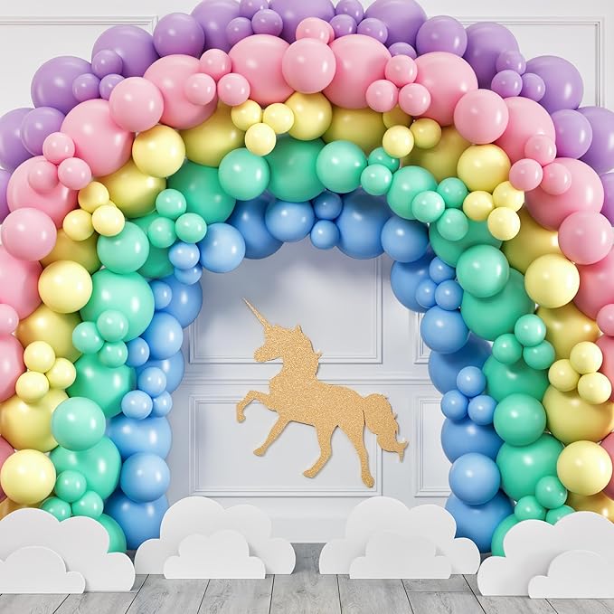200 Small Pastel Balloons for Parties – 5 Inch Balloons Bulk Pack – Mini Assorted Blue, Light Purple, Yellow, Mint Green and Pastel Pink for Unicorn, Easter, Matte, or Macaron - Rainbow Party