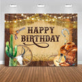Mocsicka Western Backdrop Western Party Decorations Wild West Rodeo Cowboy Background Brown for Boys Birthday Party Supplies Banner for Photography (7x5ft (82x60 inch))