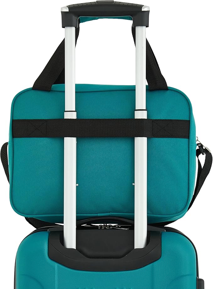 Travelers Club Chicago Hardside Expandable Spinner Luggage, Teal, 3 Piece Set