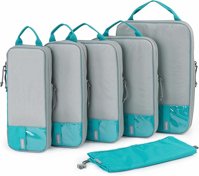 BAGSMART 6 Set /4 Set/2 Set Compression Packing Cubes for Travel, Lightweight Luggage Organizer Bags, Durable Space Saver Bags Travel Essentials
