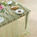 Horaldaily Sage Green Gold Sparkling Star Gauze Tablecloth 60x84 Inch Rectangular, Golden Star Sequin Glitter Metallic Foil, Sheer Tulle Cheesecloth for Wedding Baby Shower Party