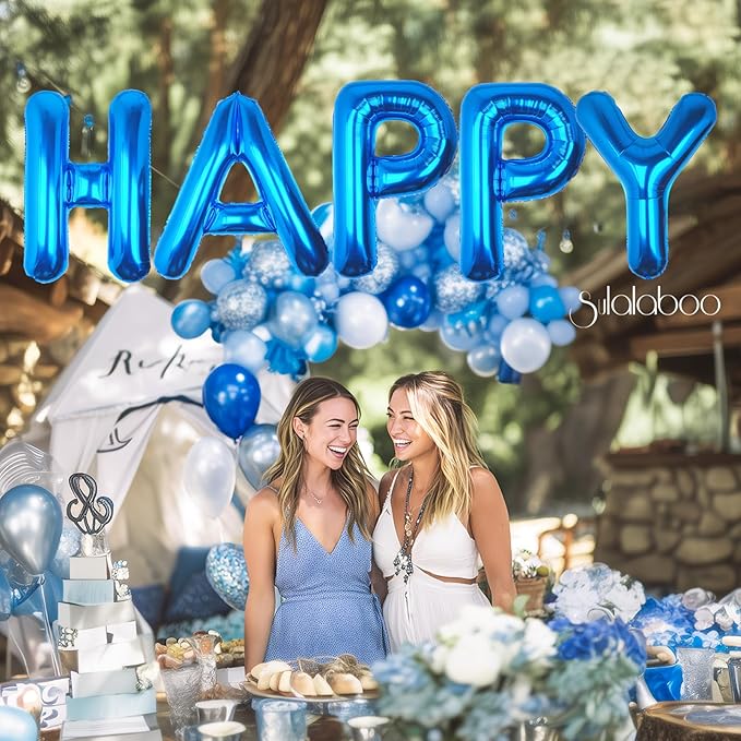 40Inch Blue Letter R Balloon Foil Helium Letter Balloons A-Z Giant Large Mylar Big Party Balloon for Birthday Party Decorations