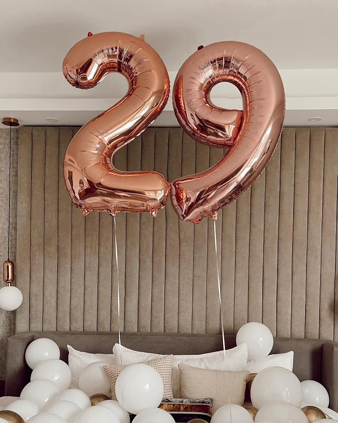 Rose Gold Number 0 Balloon 40 Inch, 0 Balloon Number for 10th 20th 30th 40th 50th 60th Birthday Decorations, Rose Gold Party Supplies