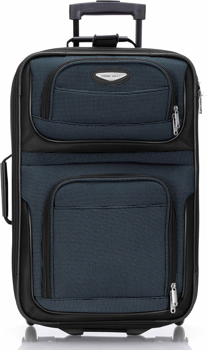 Travel Select Amsterdam Softside Expandable Luggage with Rolling Wheels, Navy, 21-Inch Carry-on
