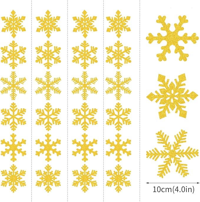Gold Snowflake-Snow Christmas Party-Decorations Garland - 6pcs Winter Girl Boy Birthday New Year Hanging Decoration Streamers Banner, Wonderland Party Supplies Decor Panduola