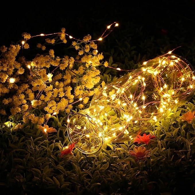 Joomer Fairy String Lights 33FT 100 LEDs Plug in Fairy Lights Indoor Copper Wire String Light DIY for Bedroom, Parties, Wedding, Christmas, Outdoor, Indoor Decoration (Warm White, Non-Connectable)