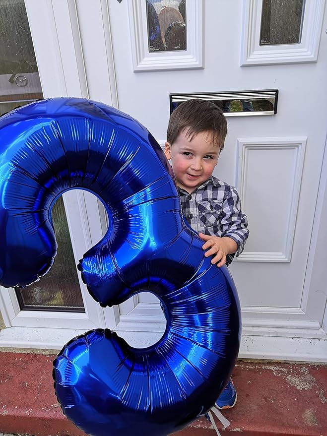 Night Blue Number 4 Balloon 40 Inch, 4 Balloon Number, 4th Birthday Decorations, Night Blue Party Supplies for Boys Girls
