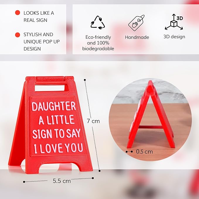 Cute Daughter Gift, “Daughter, A Little Sign to Say I Love You” – Valentines Day Unique Gift for Birthdays, Graduations, Christmas, and Valentine’s Day for Daughters, Desk Decor, Novelty Love Sign