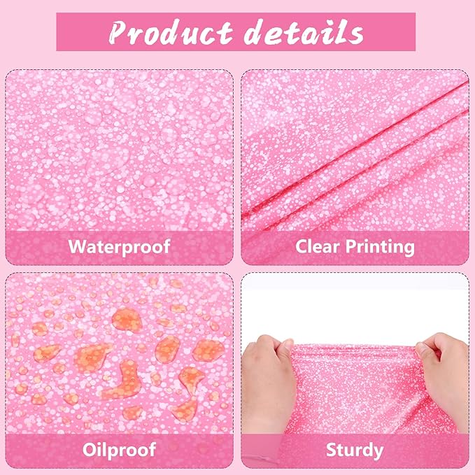 Kesfey 3 Packs Ombre Pink Tablecloth 54 x 108 Inch Gradient Pastel Pink Table Cloths Rectangle Disposable Plastic Light Pink Sprinkle Glitter Table Covers for Birthday Baby Shower Party Decorations