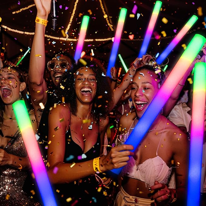 68 Pack Led Foam Glow Sticks Bulk, Wedding Glow Sticks for Reception Props, White Light-up Sticks for Wedding，Light up foam Sticks, Party Light Sticks Pack, Light Sticks for Parties Bulk