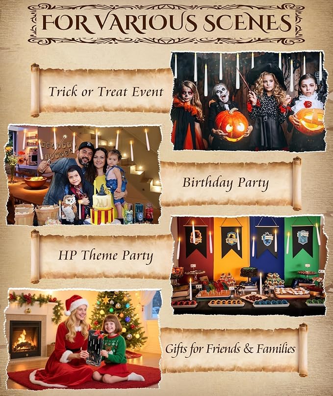 Halloween Decorations Floating Candles with Wand: 20Pcs Flameless Floating Candles with LED Warm Lights Battery Operated Magic Candle for Birthday Gifts Halloween Party Decorations Indoor Home Decor