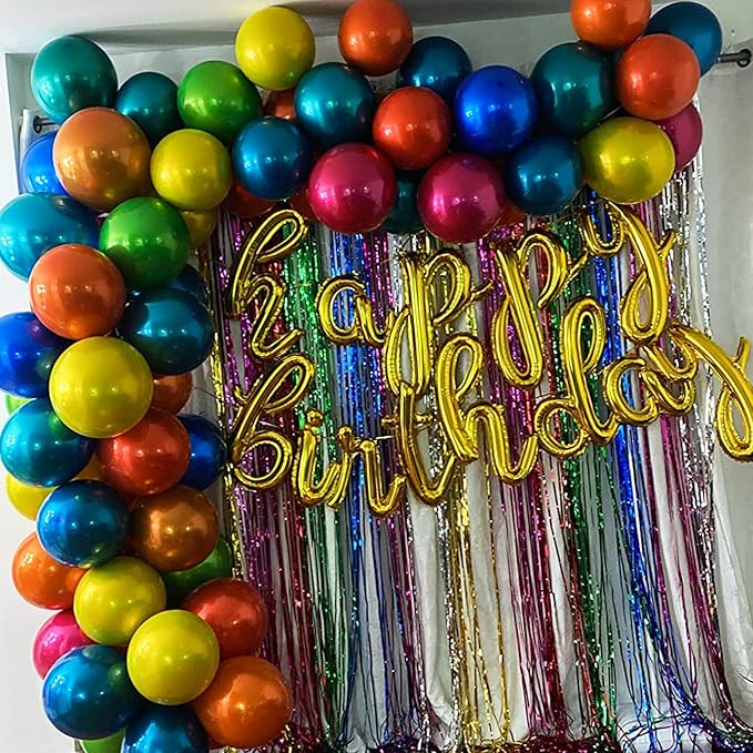 Chrome Yellow Balloons 12 Inch, Double-Layered Metallic Yellow Balloons, Shiny Thick Chrome Metallic Latex Helium Balloon for Birthday Wedding Graduation Party Decoration Supplies
