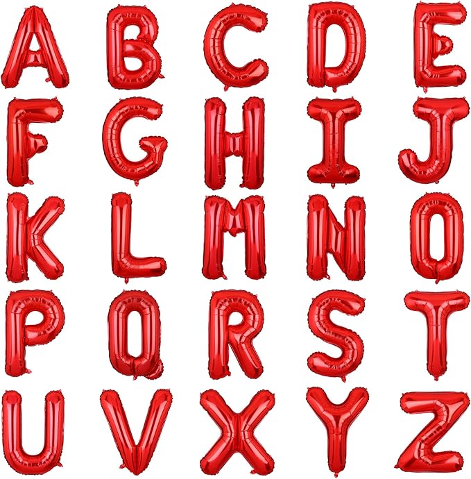 40 Inch Big Red Letter Balloons Foil Mylar Wedding Bachelorette Wedding Birthday Bridal Shower Anniversary Celebration Graduation Party Decoration Alphabet V (A-Z)