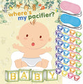 Pin The Pacifier on The Baby Game with 48 PCS Pacifier Stickers for Kids Girls Birthday 21'' x 28'' (Baby Shower)