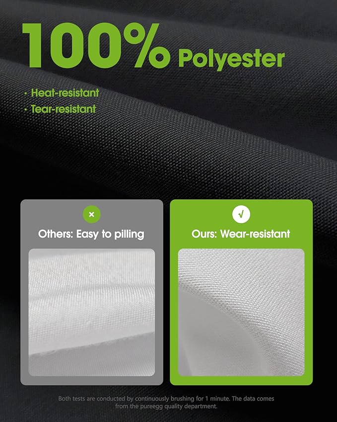 Pureegg Rectangle Table Cloth 70" x 120" – Durable Polyester Tablecloth Offers Reusable & Washable Protection, Ideal for Outdoor Party, Picnic, Wedding, Banquet and Birthday, 1 Pack, Black