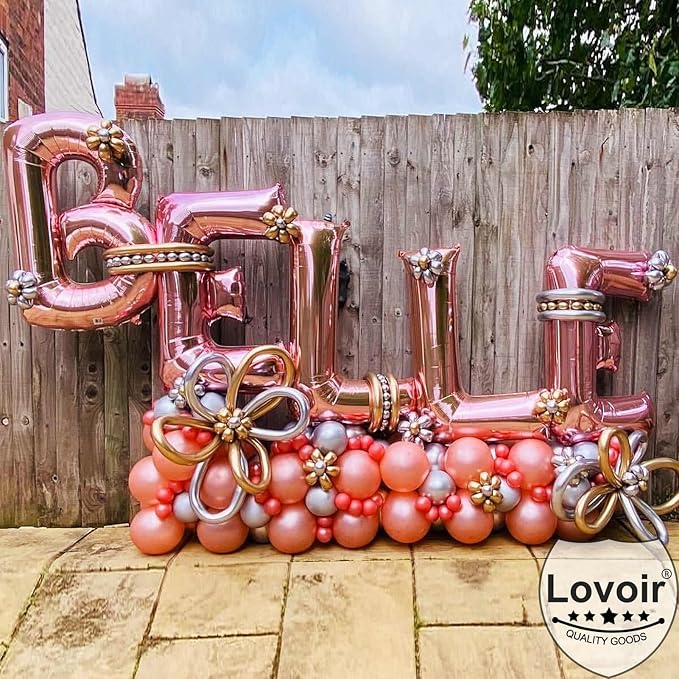 Lovoir 40 Inch Large Rose Gold Letter Q Balloons Big Size Jumbo Mylar Foil Helium Balloon for Birthday Party Celebration Decorations Alphabet Rose Gold Q