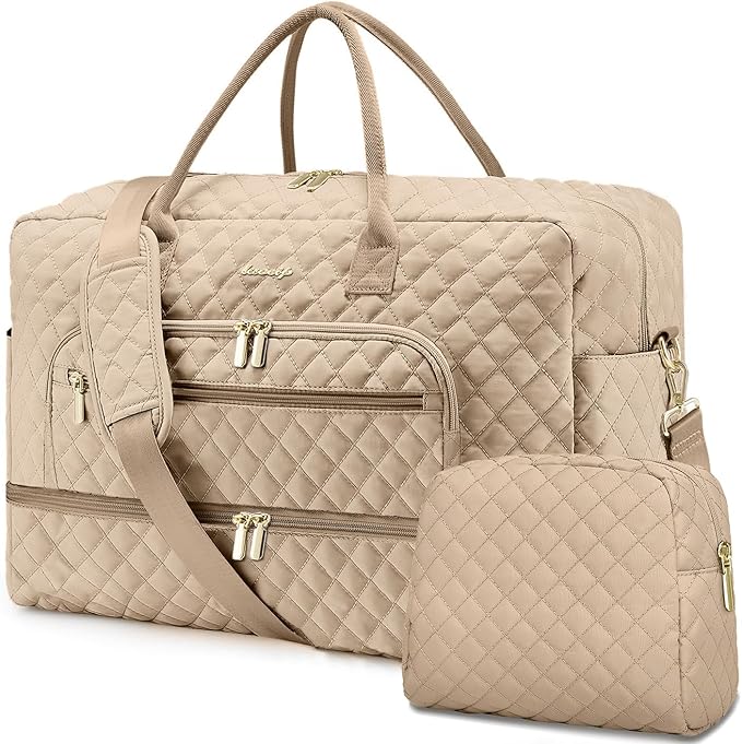 Travel Duffle Bag Weekender for Women - Carry-On Overnight Bag Personal Item Bag with Shoe Compartment & Wet Pocket Large Weekend Tote Bags with Toiletry Bag Hospital Bags for Labor and Delivery