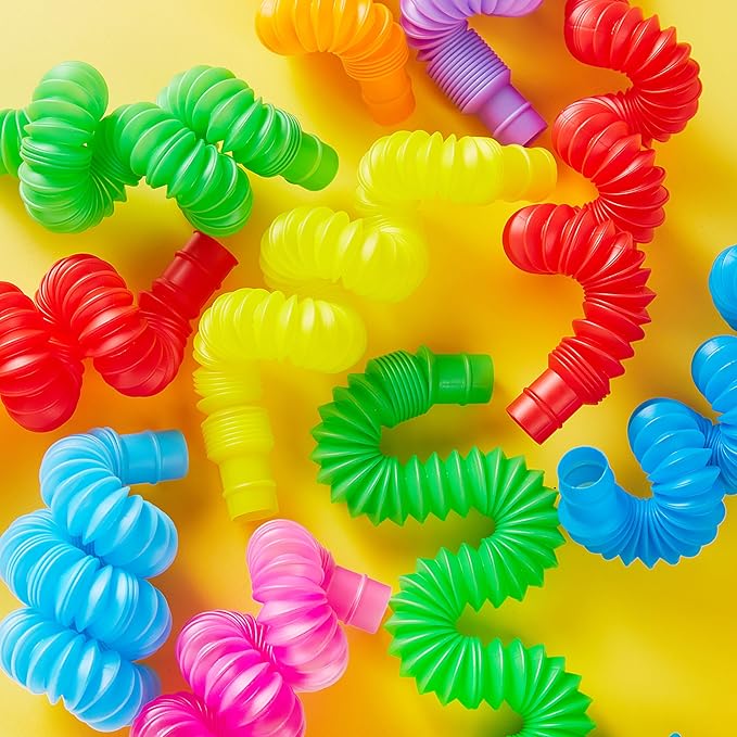 JOYIN 36 Pack Pop Tubes, Sensory Toys (Small) Fidget Toys Party Favors - 9 Colors, Creativity Learning & Fun for Toddler Kids - Perfect for Easter Goodie Bags, Classroom School Reward