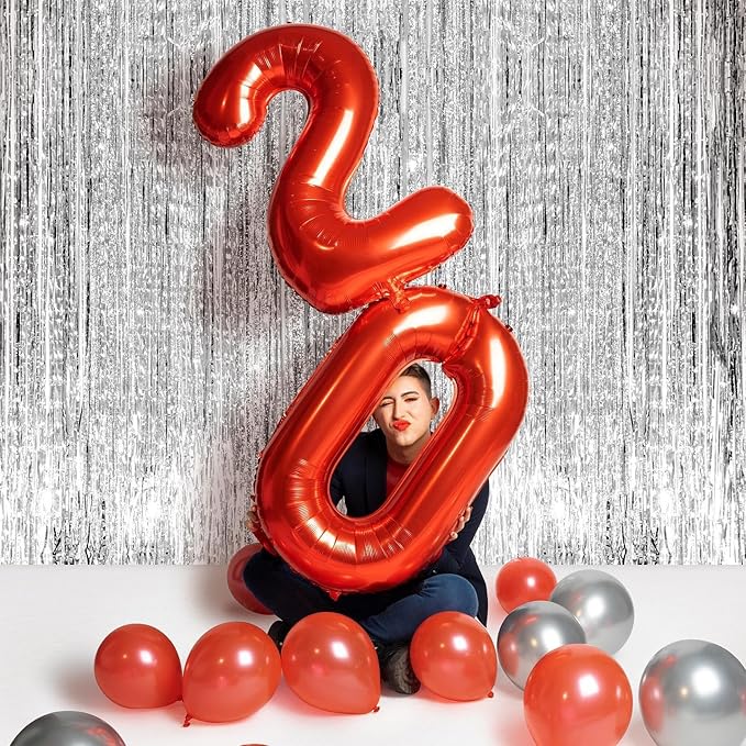 Red Number 16 Balloon 40 inch, 16 Number Balloons, 16th Red Birthday Decorations, 16 Year Old Girls Boys Party Supplies