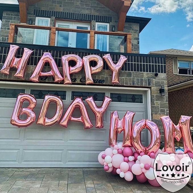 Lovoir 40 Inch Large Rose Gold Letter D Balloons Big Size Jumbo Mylar Foil Helium Balloon for Birthday Party Celebration Decorations Alphabet Rose Gold D