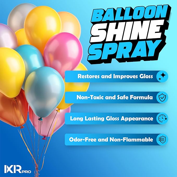 Balloon Shine Spray (2 x 16.9 oz) No Need Towel or Gloves, Instant High Shine Gloss Brite Balloons for Party Decoration for Ultra Lasting, Shine Balloon Spray Upgraded Formula