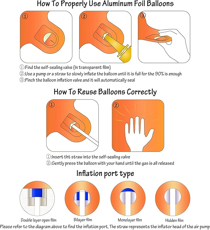 40 inch Orange Number Balloon Giant Foil Helium Balloons for 3rd nd Birthday Party Decorations