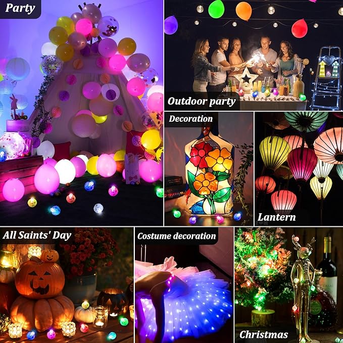 AIKEI 50pcs LED Balloon Lights,Mini Balls Lights,Long Standby Time Party Lamps,Waterproof for Paper Lantern Wedding Birthday Party Decoration Green