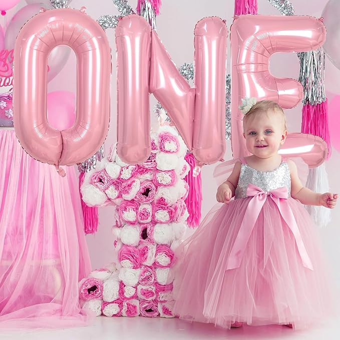 Biapian 40 Inch Giant Pink N Balloon, Single Alphabet N Foil, Light Pink Name Letters for Girls Women Birthday Party Decoration Baby Shower Anniversary Supplies